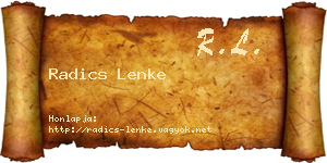 Radics Lenke névjegykártya